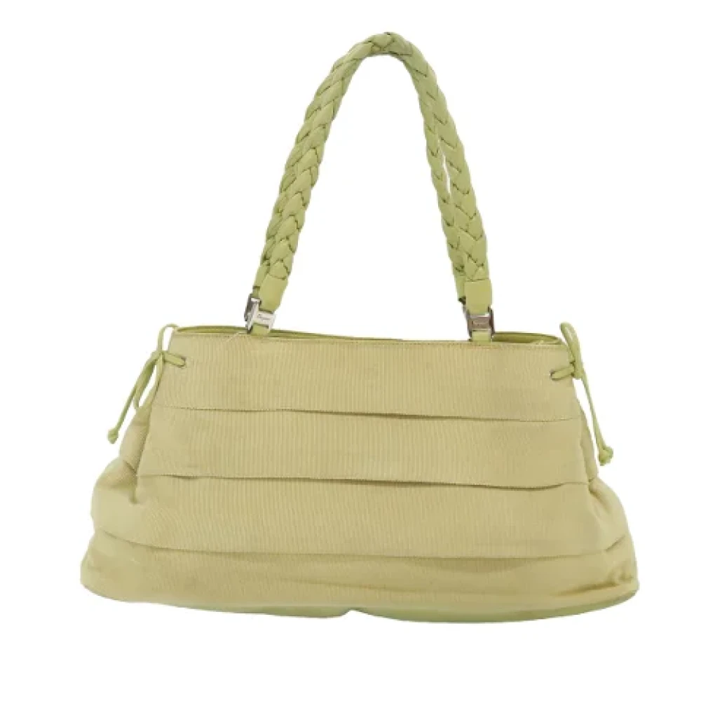 Salvatore Ferragamo Pre-owned Canvas handbags Green Dames