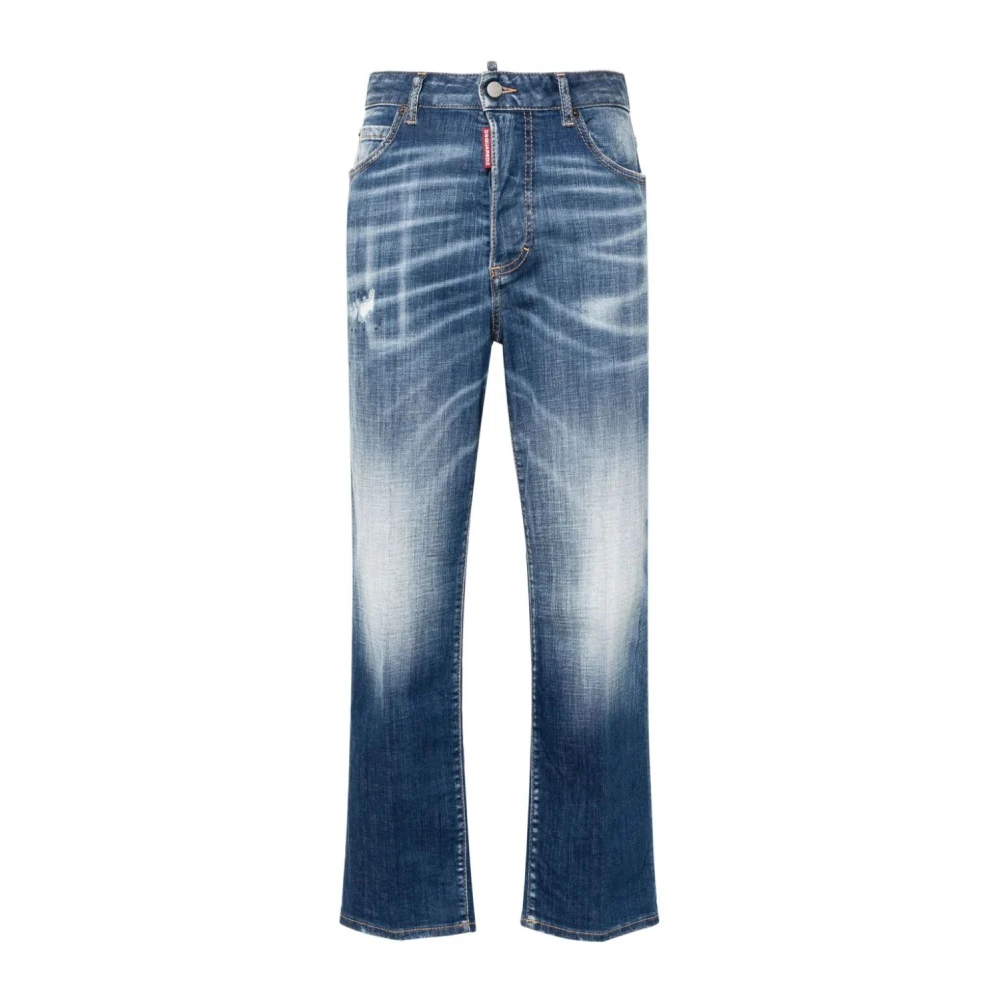 Dsquared2 Blue Casual Cotton Trousers - Female - Straight Fit Jeans - 3XS - Jeans