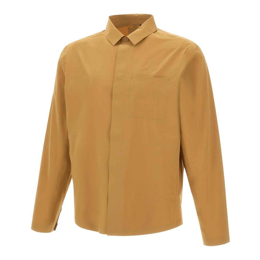 K-Way Mannelijk Bruin Overhemden Heren, M, Polyester, Sharrie Tech Overshirt