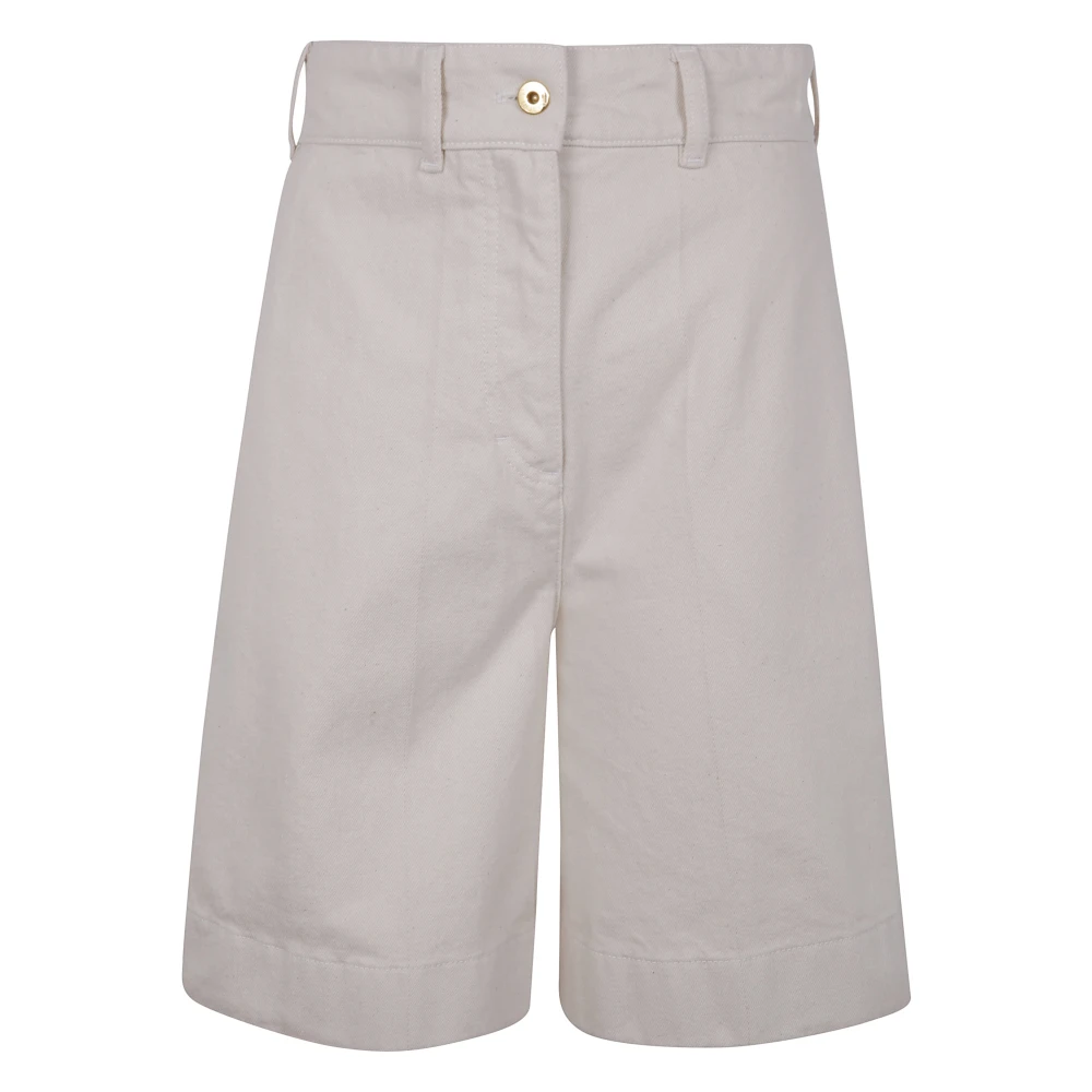 Patou Denim Bermuda Shorts Beige Dames