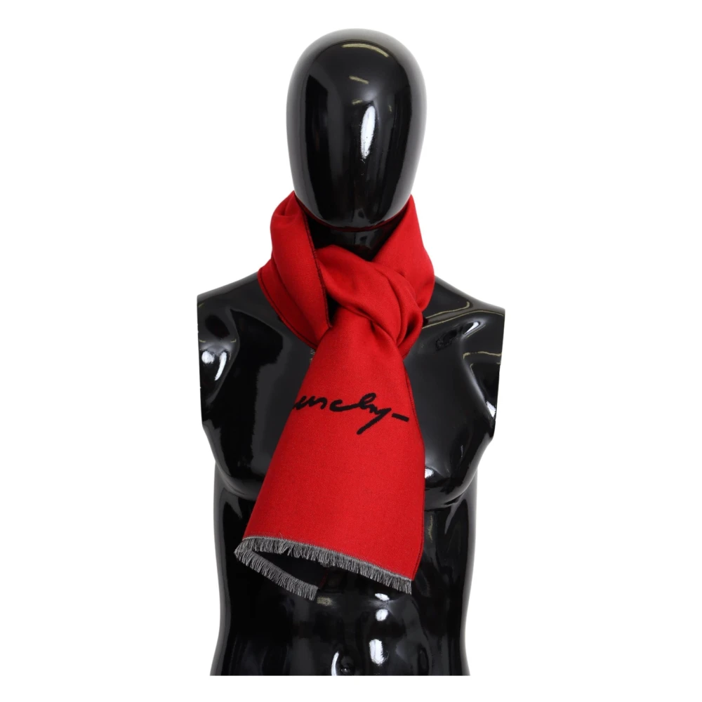 Givenchy Elegante Rode Unisex Wollen Sjaal Red Dames