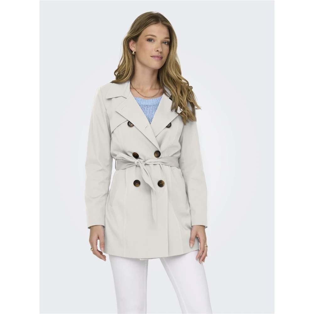 Only Valerie Trenchcoat voor Vrouwen White Dames