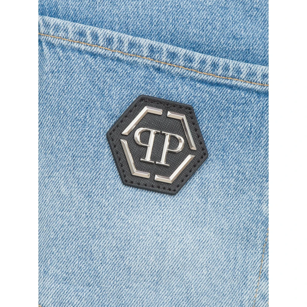 Philipp Plein Formentera Fit Denim Shorts Blue Heren