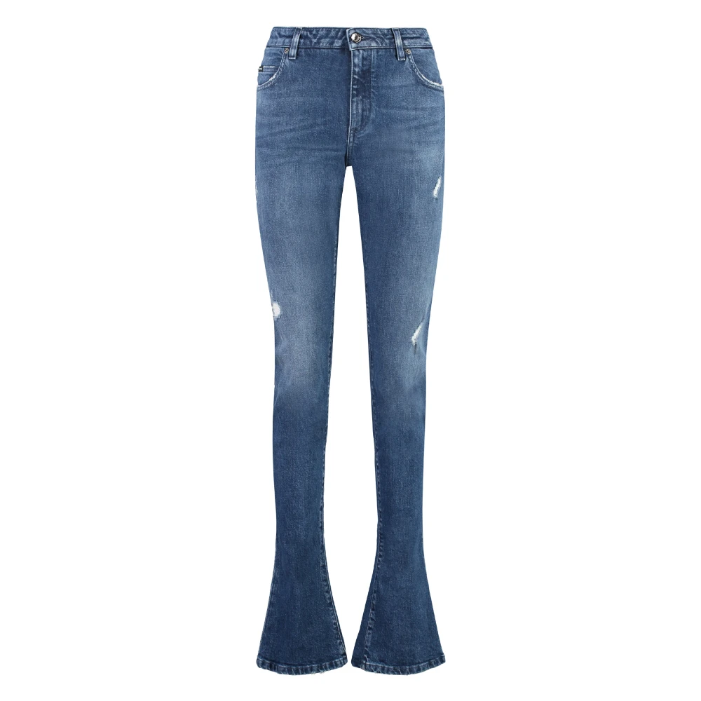 Dolce & Gabbana Skinny Jeans met Metalen Details Blue Dames