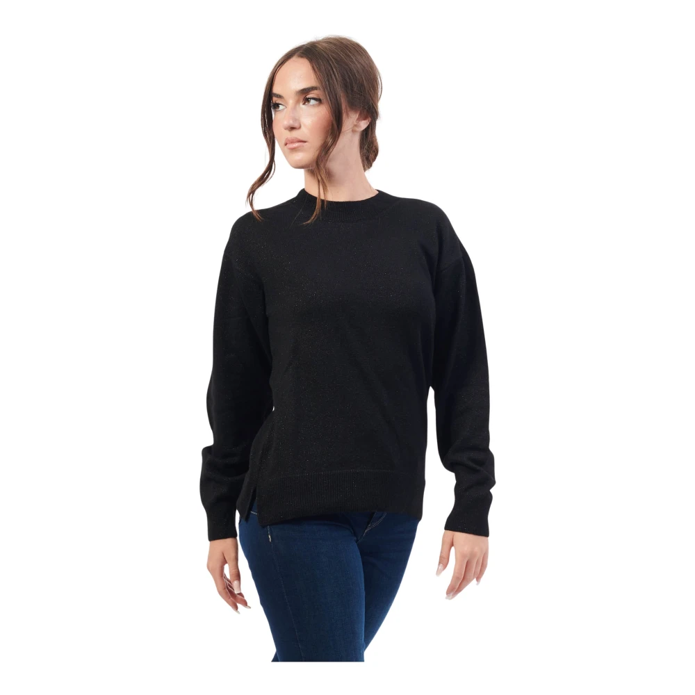 Armani Exchange Zwarte trui met lurex draden Black Dames