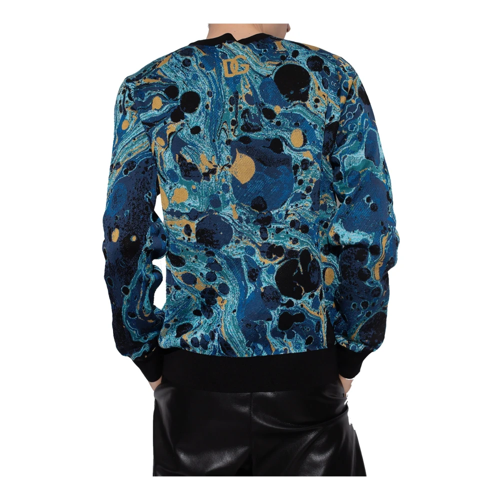 Dolce & Gabbana Gestreepte zijden trui voor heren Blue Heren