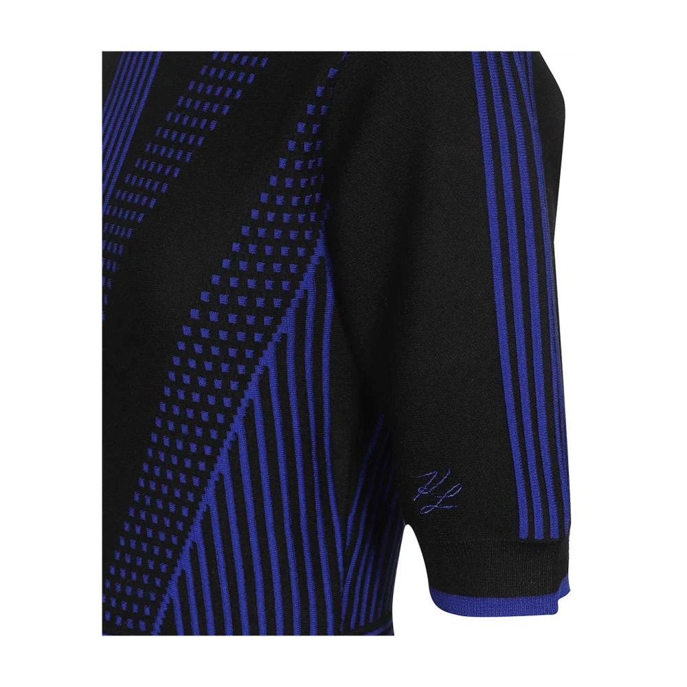 Karl Lagerfeld Geometrische Gebreide Jurk Black Dames