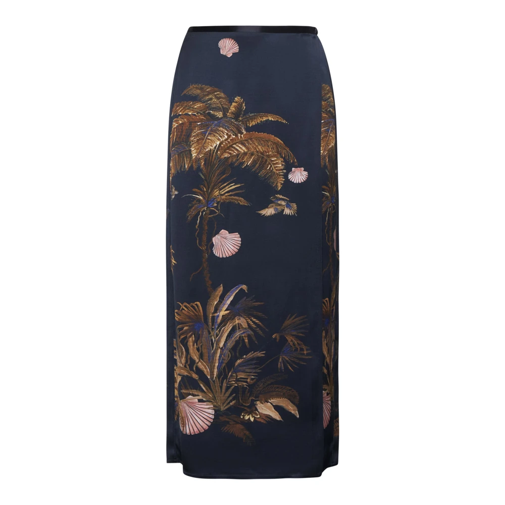 Forte Satijnen Sarong Rok met Heilig Bosprint Multicolor Dames