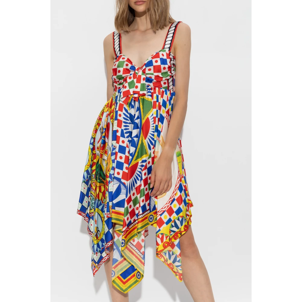 Dolce & Gabbana Jurk met Carretto-patroon Multicolor Dames