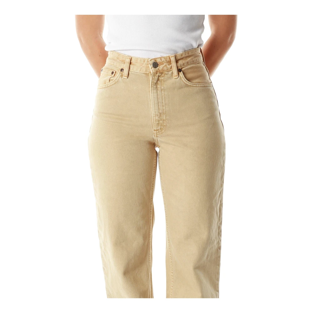 Nudie Jeans Wide Leg High Waist Jeans Brown Dames