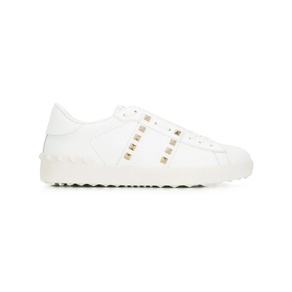 Valentino Garavani Men's White Sneakers, 6 1/2 Uk, Flat Shoes With Rockstud Embellisht