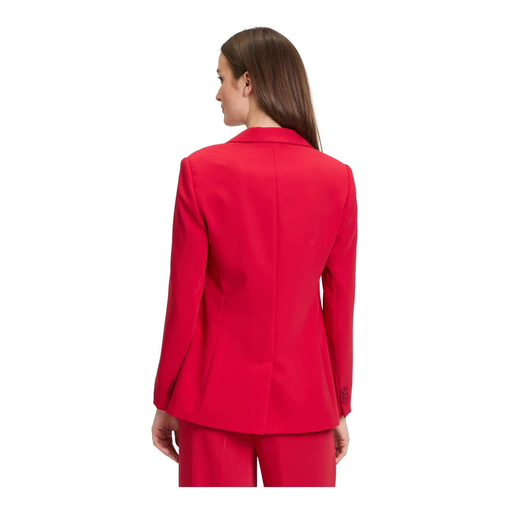 Betty & Co Elegante Business Blazer met Zakken Red Dames