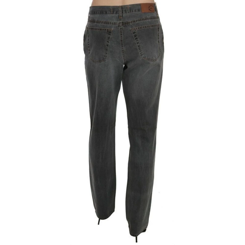 Just Cavalli Grijze Straight Leg Jeans met Medium Taille Gray Dames