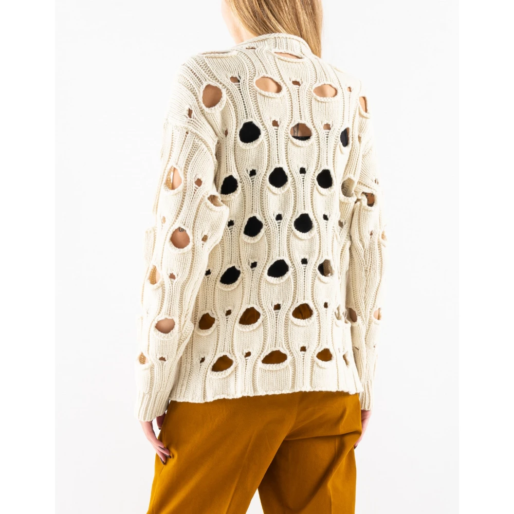 Tela Round-neck Knitwear White Dames