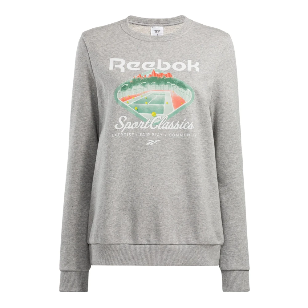 Reebok Court Graphic Crew Sweatshirt Grey- Dames Grey