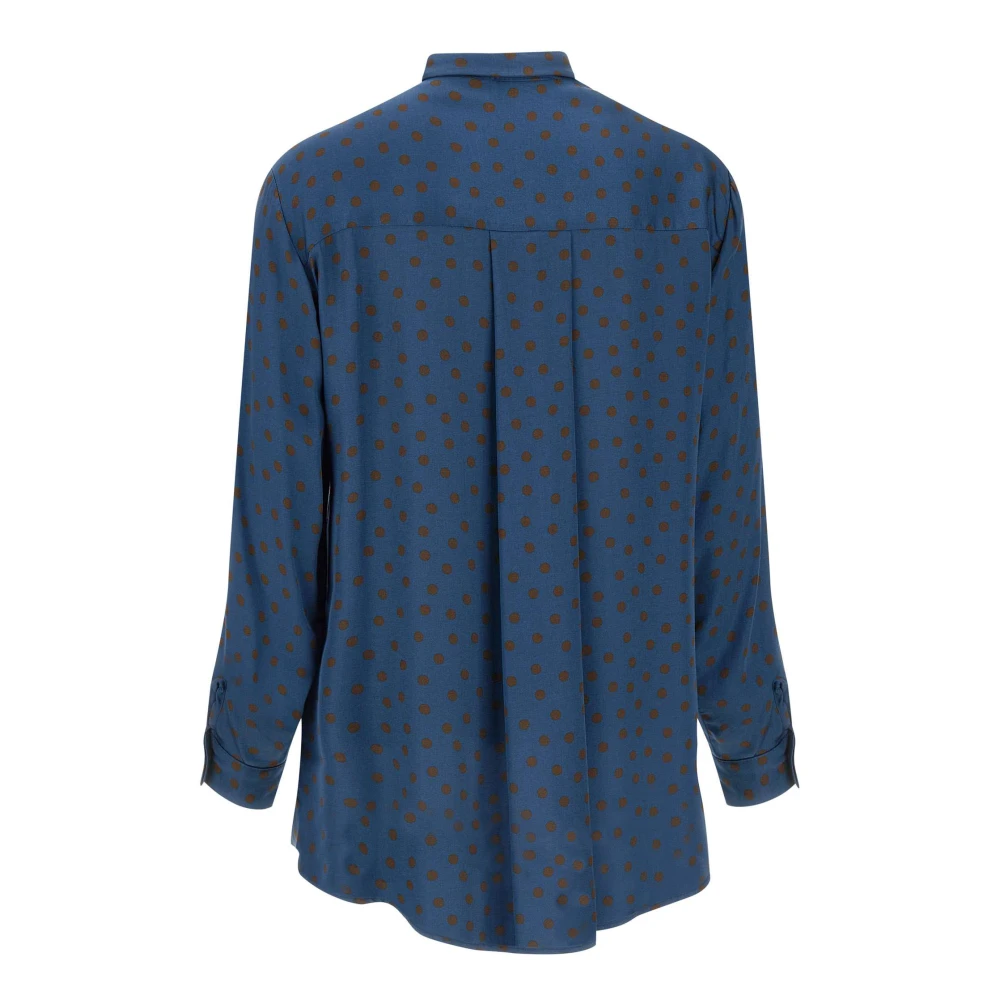Kaos Polka Dot Viscose Shirt Blue Dames
