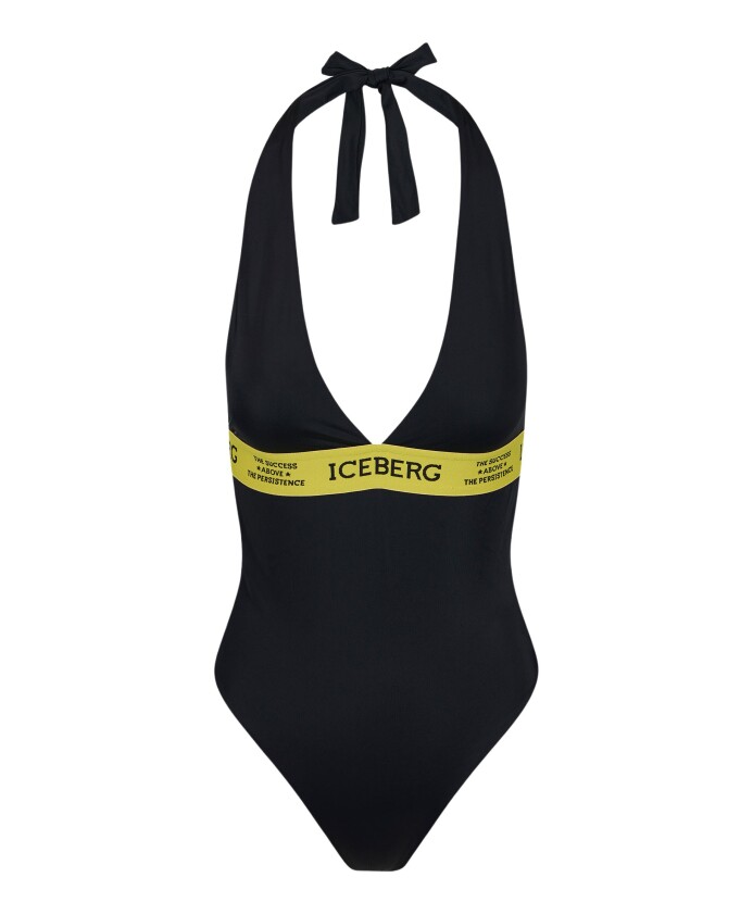 maillot-une-piece-noir-avec-bande-elastique-jaune-et-logo-contrastant