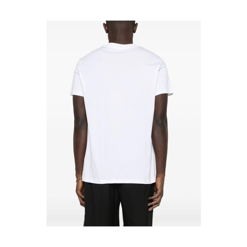 Balmain Witte Crew Neck Korte Mouwen Shirt White Heren