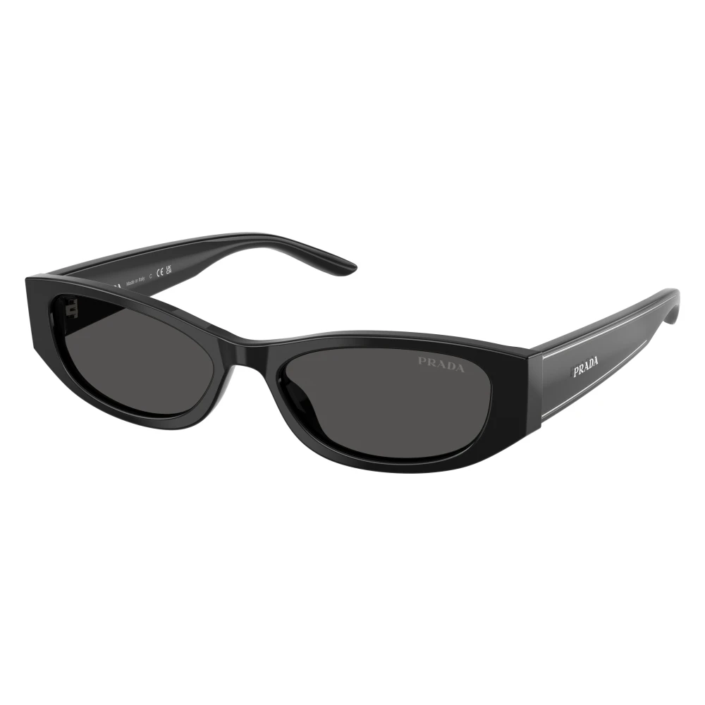 Prada Black/Grey Pr D22s 16K08z Woman Sunglasses Acetate Squared Normal - Image 2
