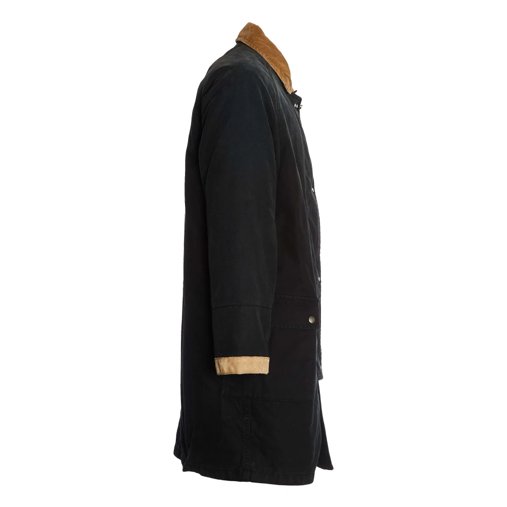 TOD'S Elegante Lange Jas Metalen Haken Black Heren