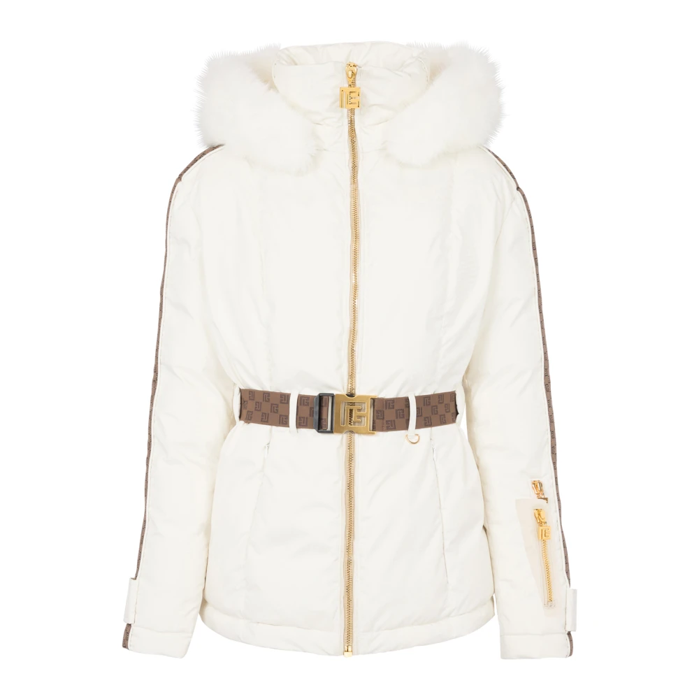 Balmain PB dunjacka med bälte White, Dam