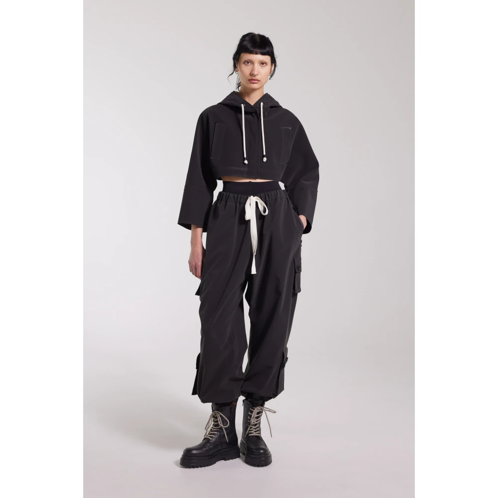 Stutterheim Korte regenjas met capuchon Black Dames
