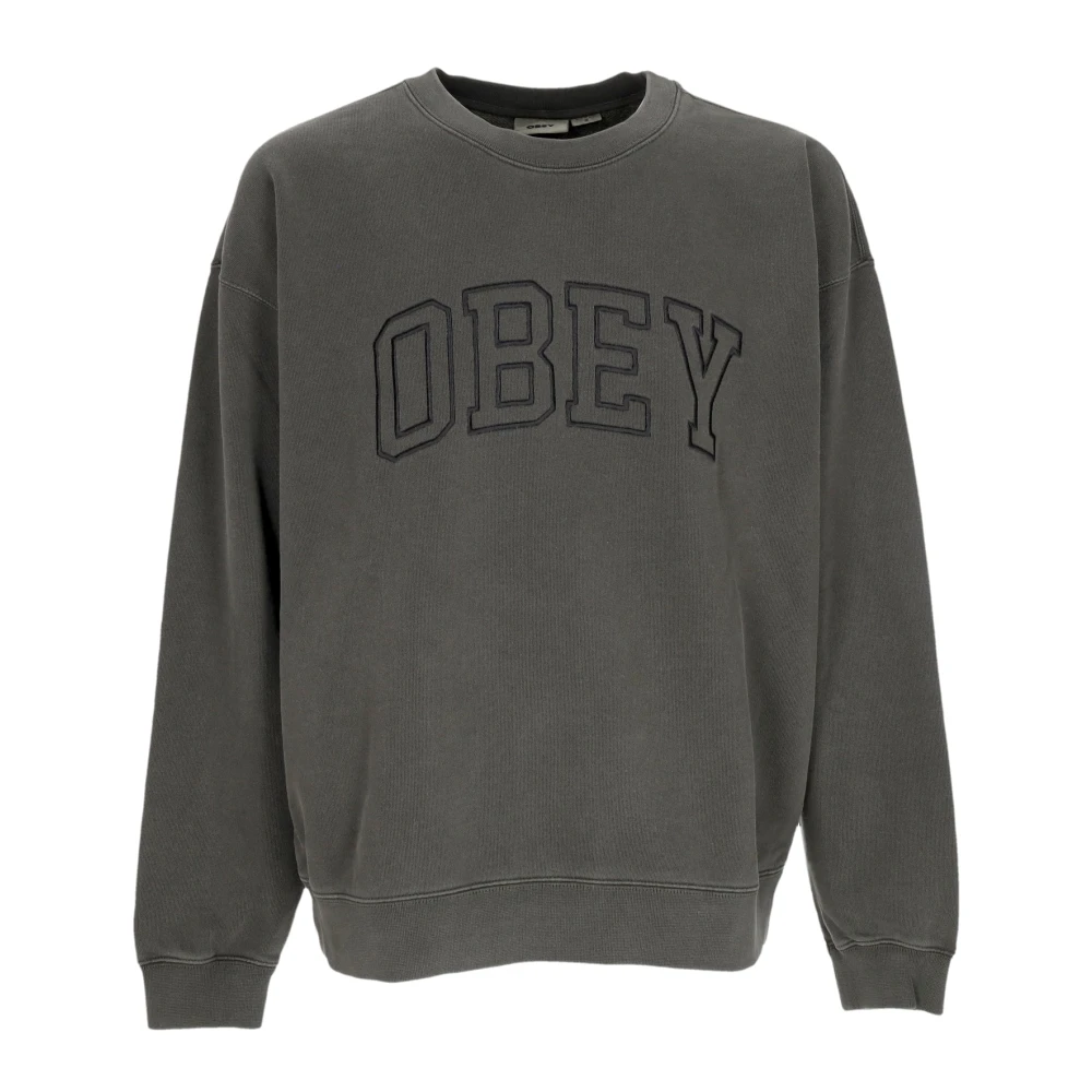 Obey Grå Lätt Crew Neck Sweatshirt Pigment Svart