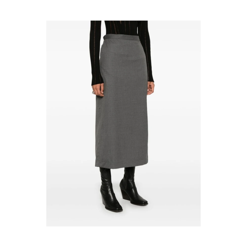 Remain Birger Christensen As Grijs Pencil Rok met Knopen Gray Dames