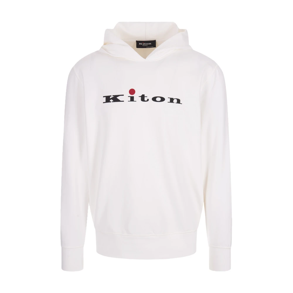 Kiton Witte Katoenen Hoodie met Logo White Heren