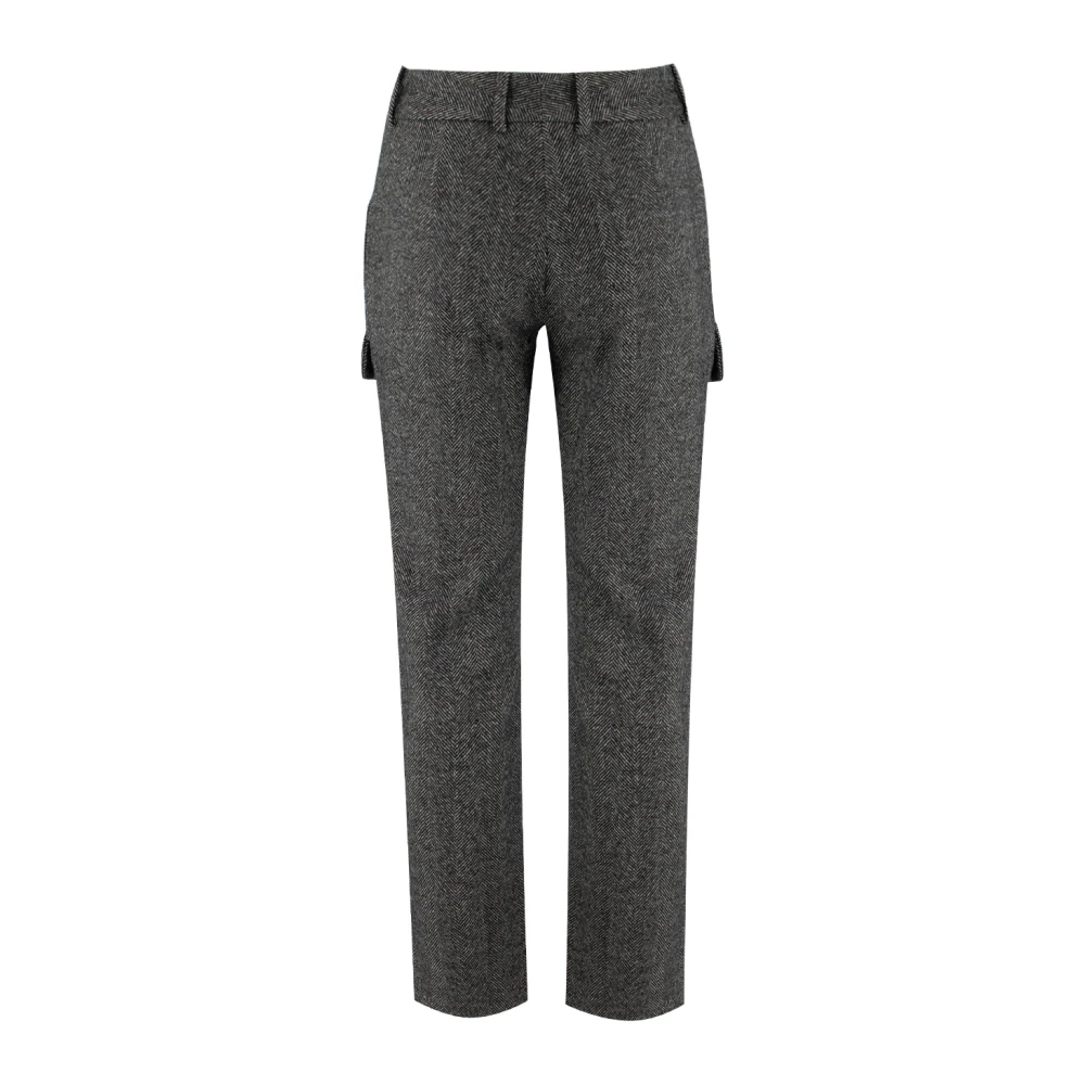 Ermanno Scervino Herringbone Straight-Leg Broek Gray Dames