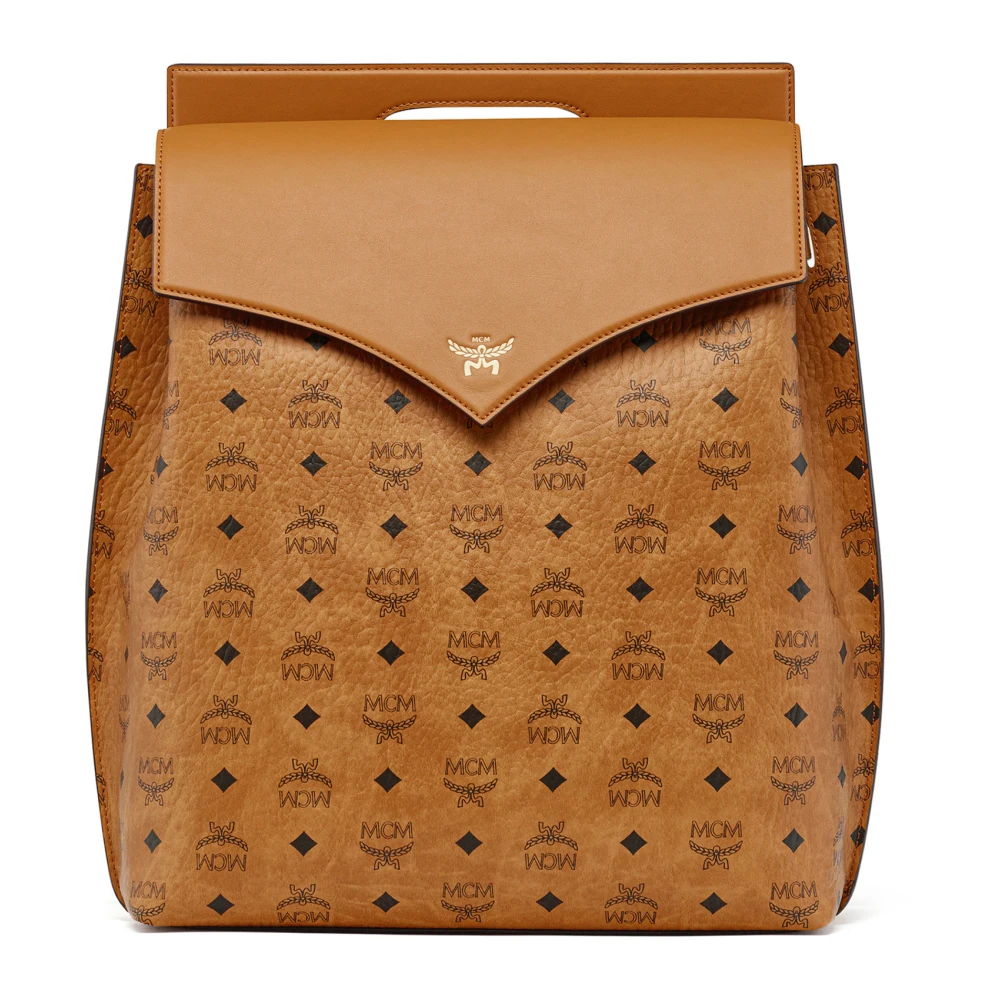 MCM Diamond Rugzak in Visetos Leder Mix Brown Unisex
