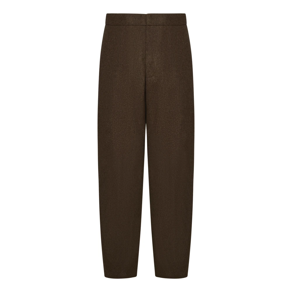 Jil Sander Bruine Wol Tapered Broek Brown Heren