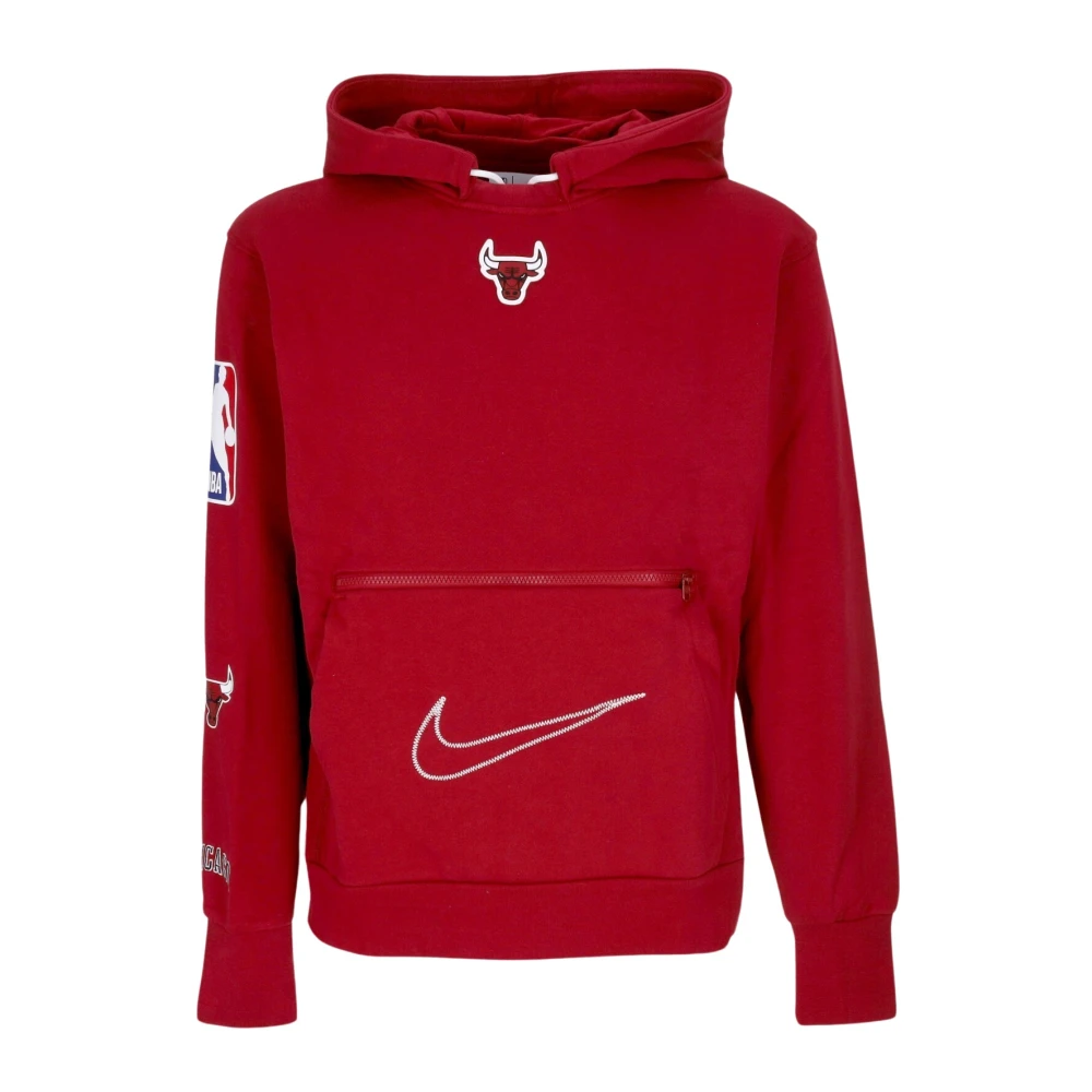 Nike City Edition Courtside Fleece Hoodie Red Heren
