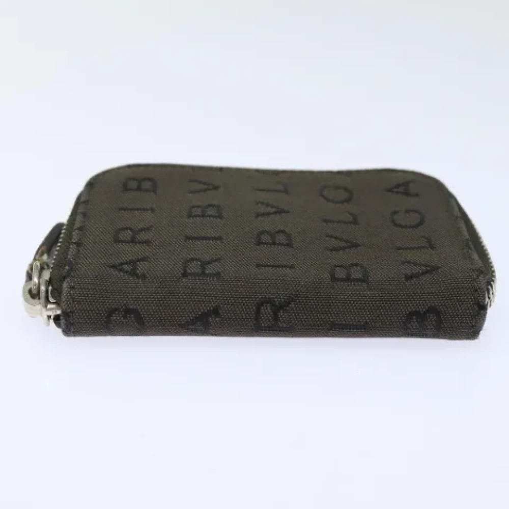 Bvlgari Vintage Pre-owned Canvas wallets Gray Dames