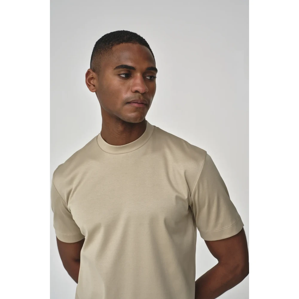 Valenza Interlock Supima Beige T-Shirt Beige Heren