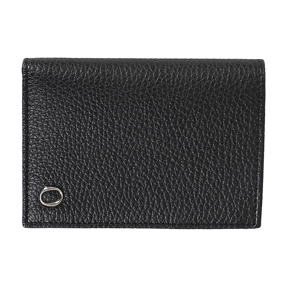 Orciani Verticale Leren Portemonnee Black Heren