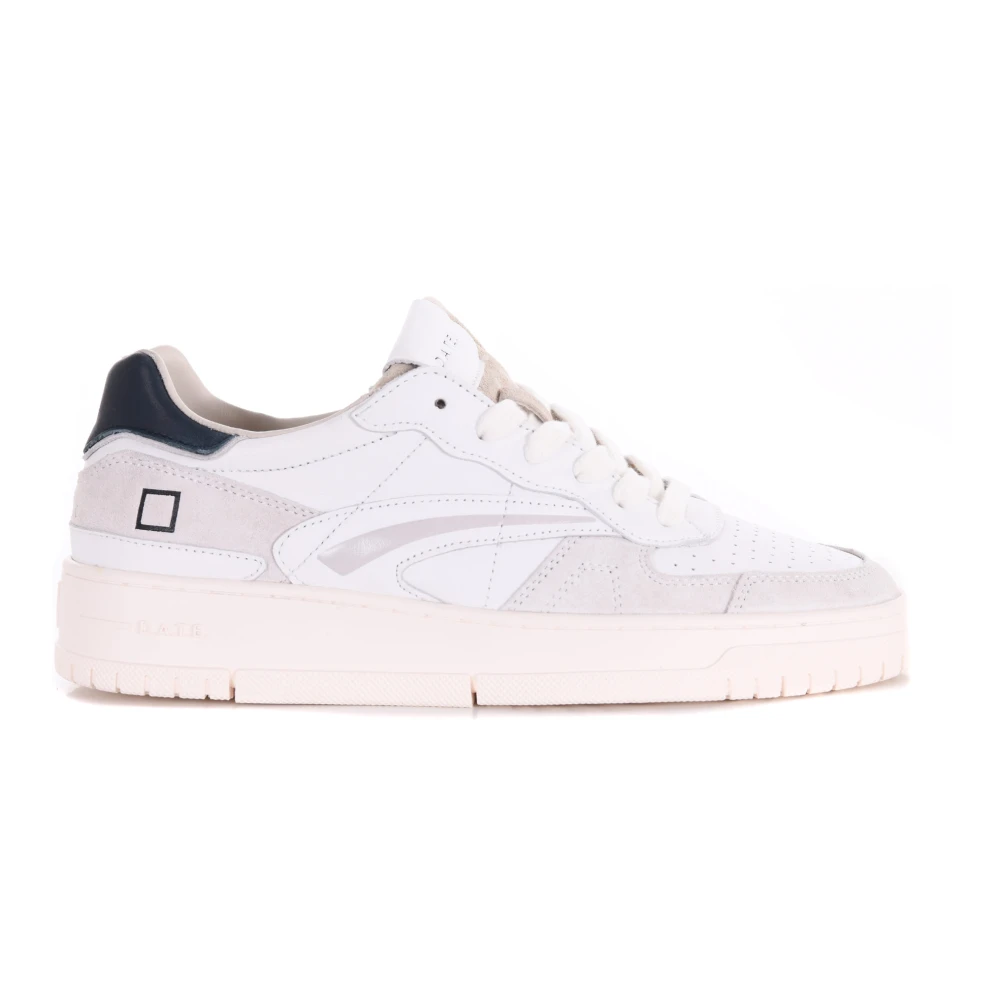 D.a.t.e. Cawl Sneakers Torneo Pure Calf White Blue - Immagine 4