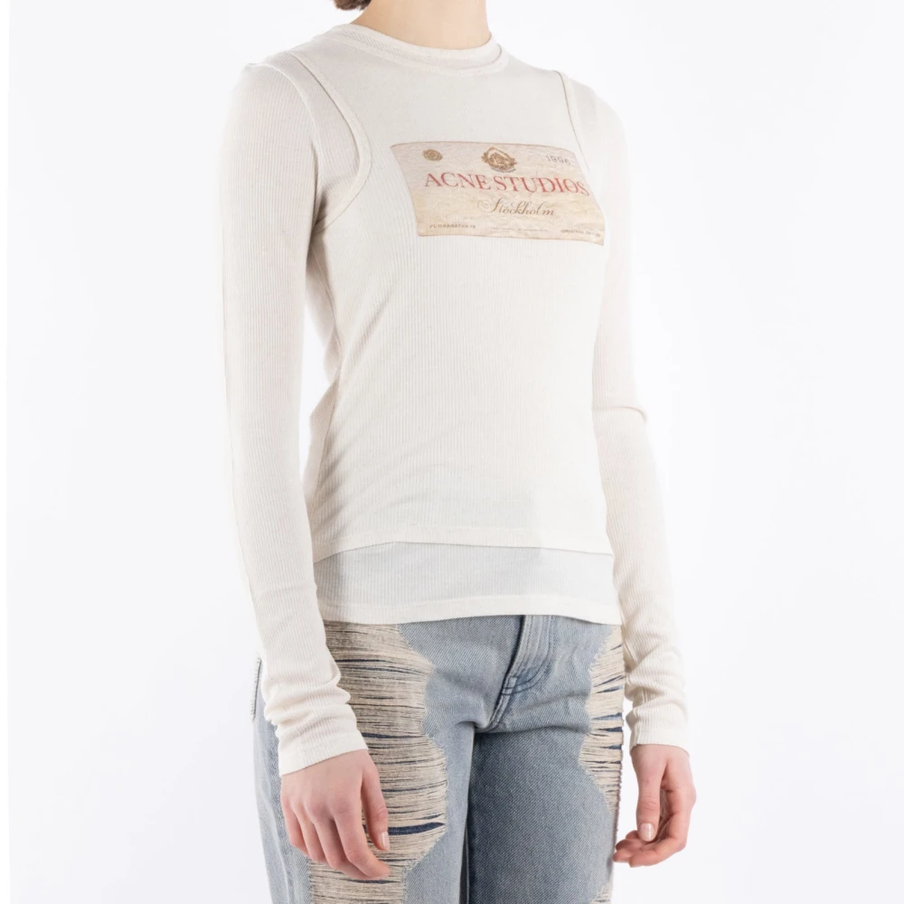 Acne Studios Beige Ecru Linnen Modal Shirt Beige Dames