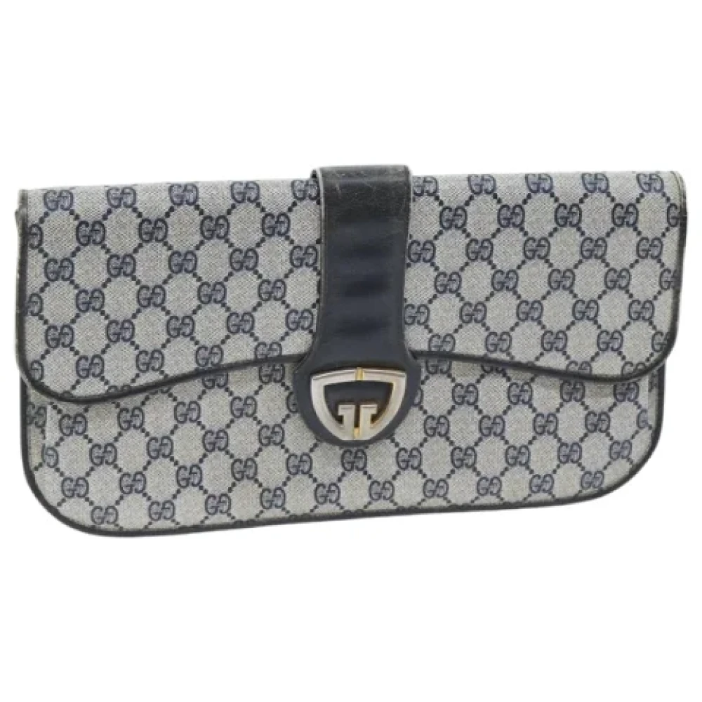 Gucci Vintage Pre-owned Leather clutches Blue Dames