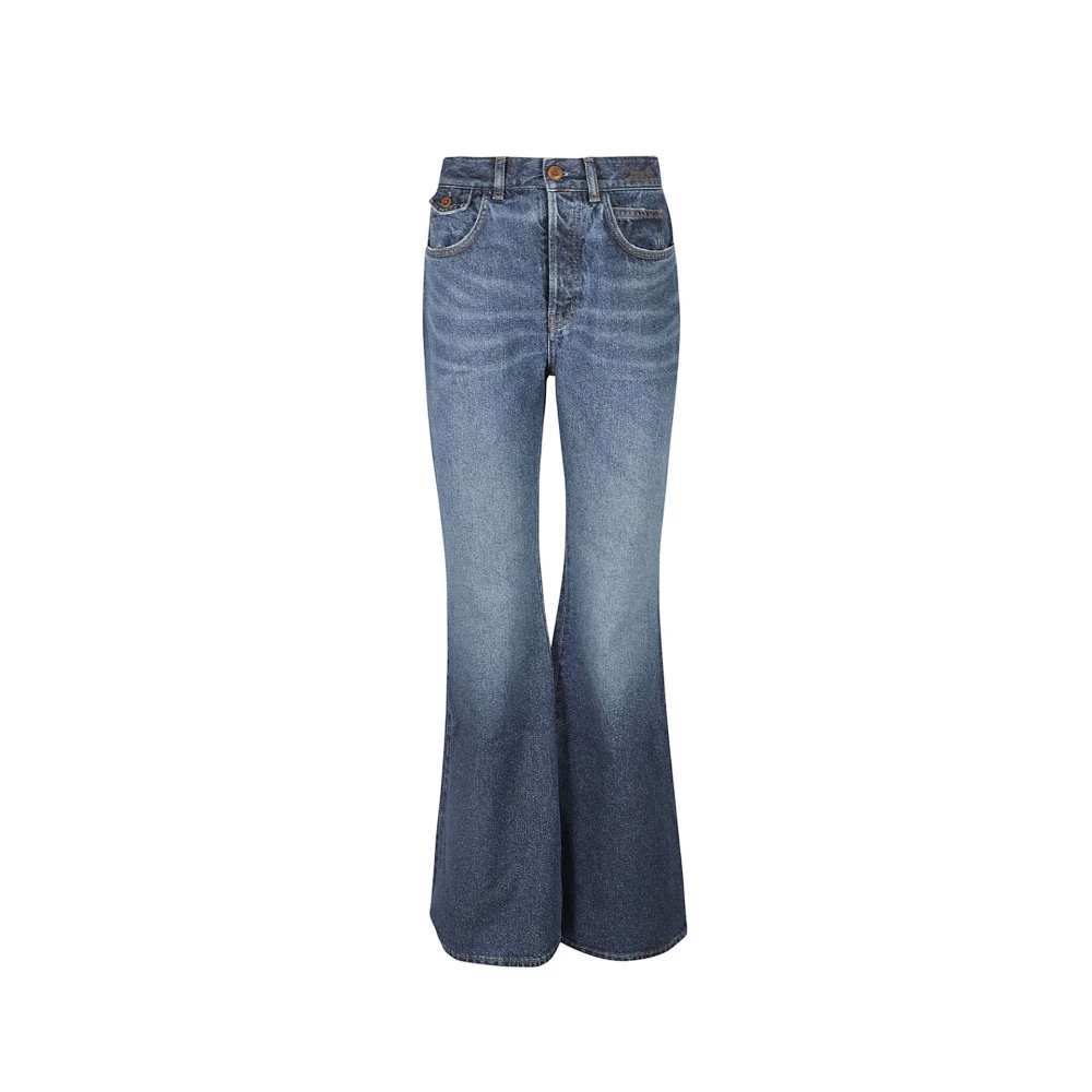 Chloé Women's Blue Cotton Denim Jeans With Logo Detail W27
