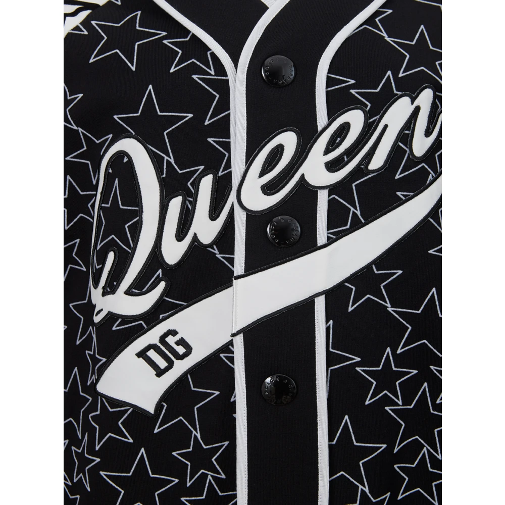Dolce & Gabbana Geborduurde Sweater DG Queen Black Dames