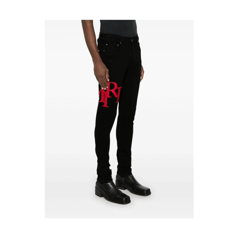 Amiri Zwarte Klassieke Knoopsluiting Jeans Black Heren