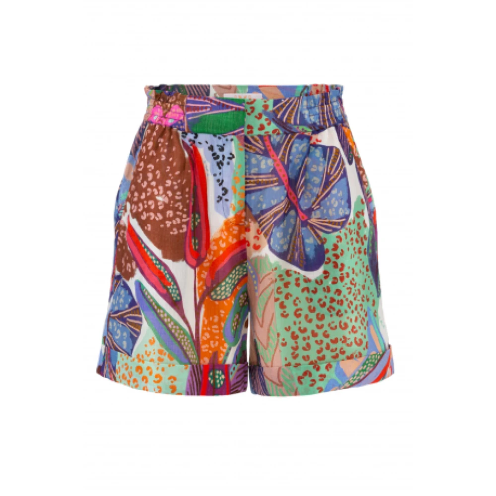 IVI Casual Jungle Print Katoenen Shorts Multicolor Dames