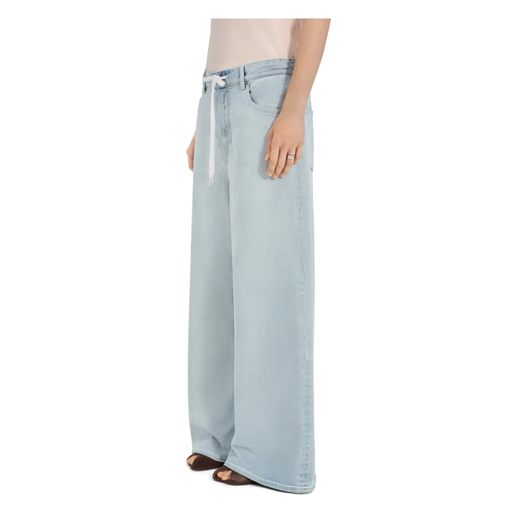 Mm6 Maison Margiela Women's Blue Wide Jeans, W26, Wide-Leg Jeans