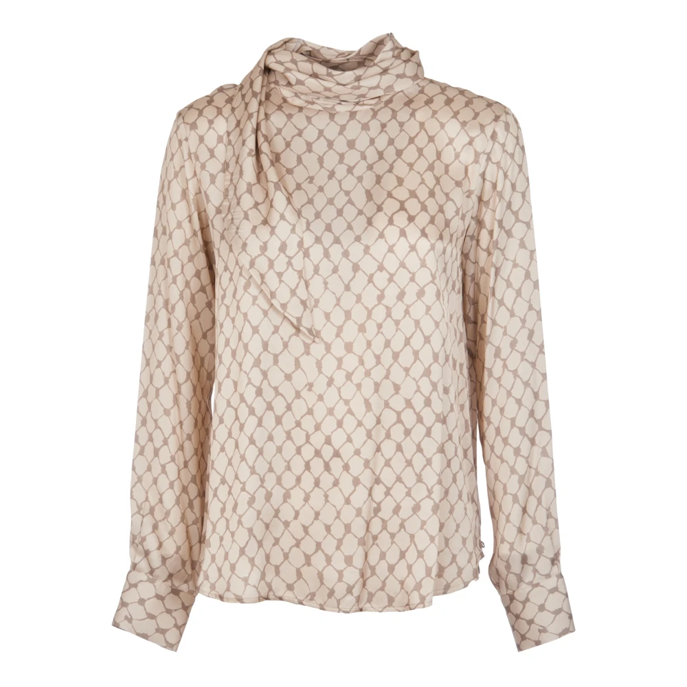 Ottod'Ame Elegante Beige Blouse met Strik Beige Dames