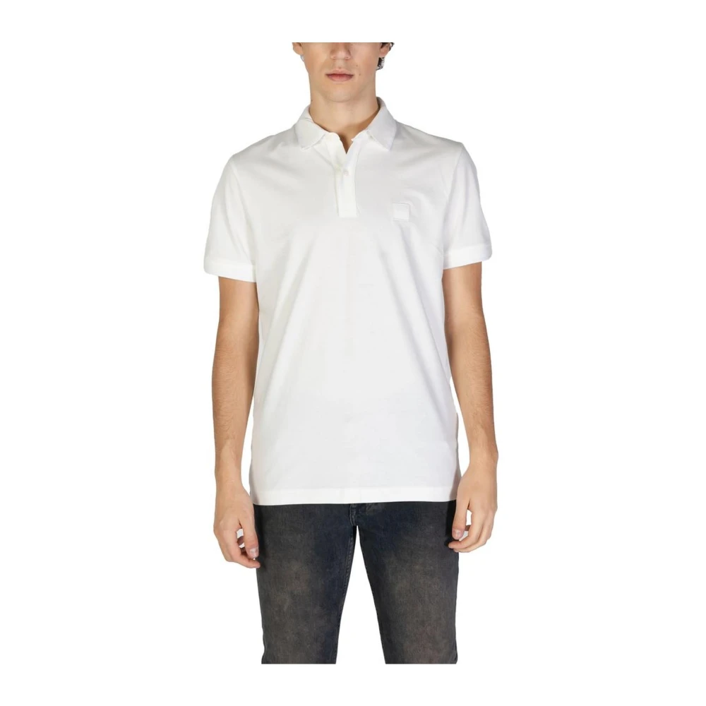 Hugo Boss Korte mouwen katoenen poloshirtcollectie White Heren