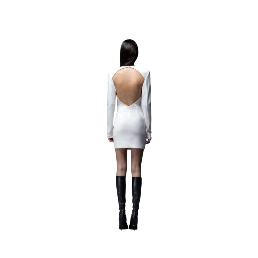 Aniye By Rugloze Mini Jurk in Screppino Stof White Dames