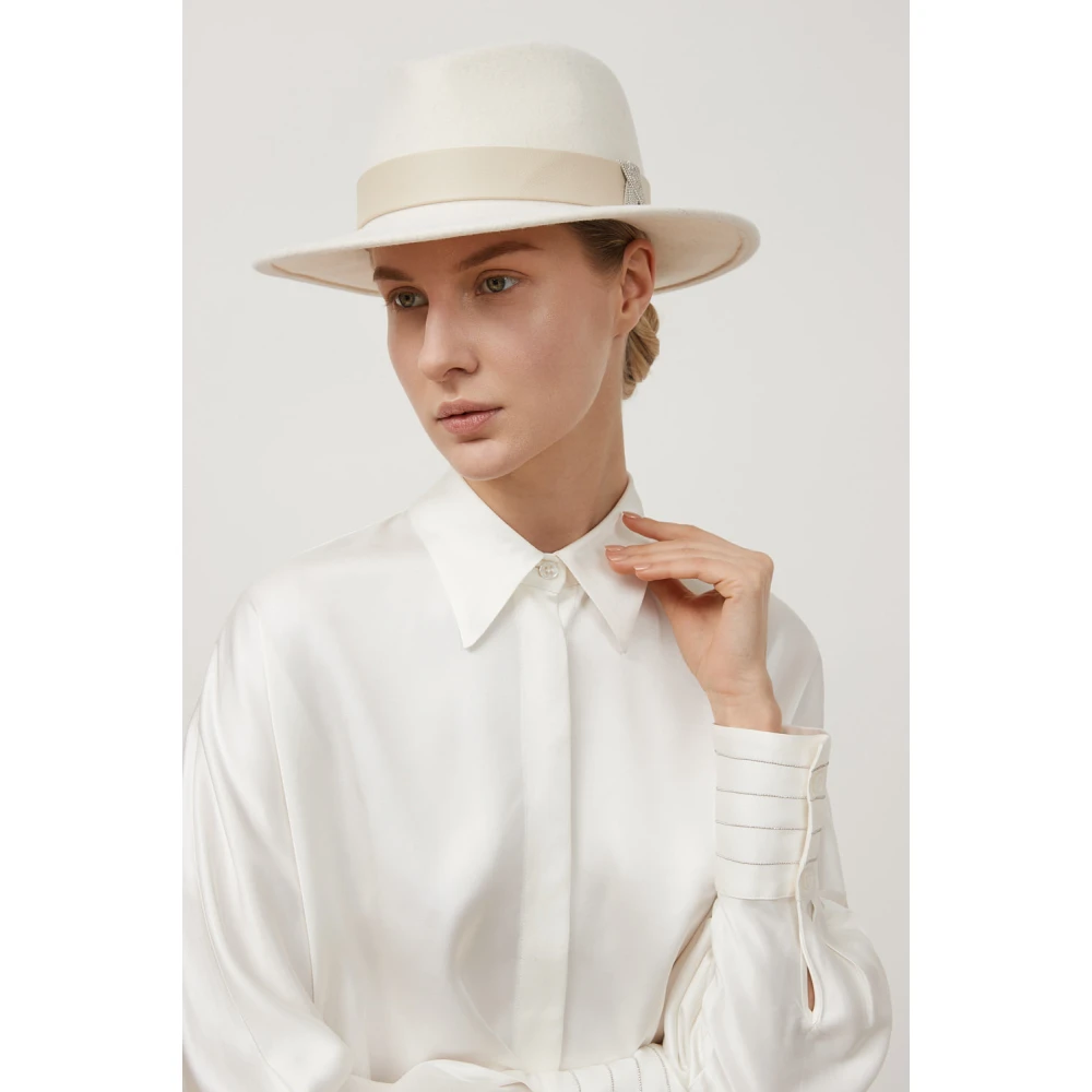 PESERICO Wollen vilten fedora White Dames