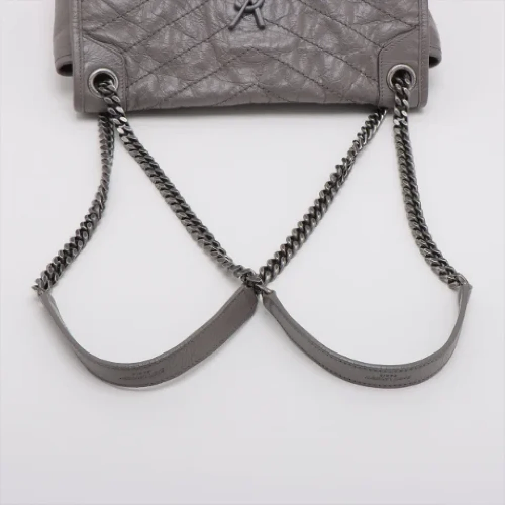 Yves Saint Laurent Vintage Pre-owned Leather shoulder-bags Gray Dames