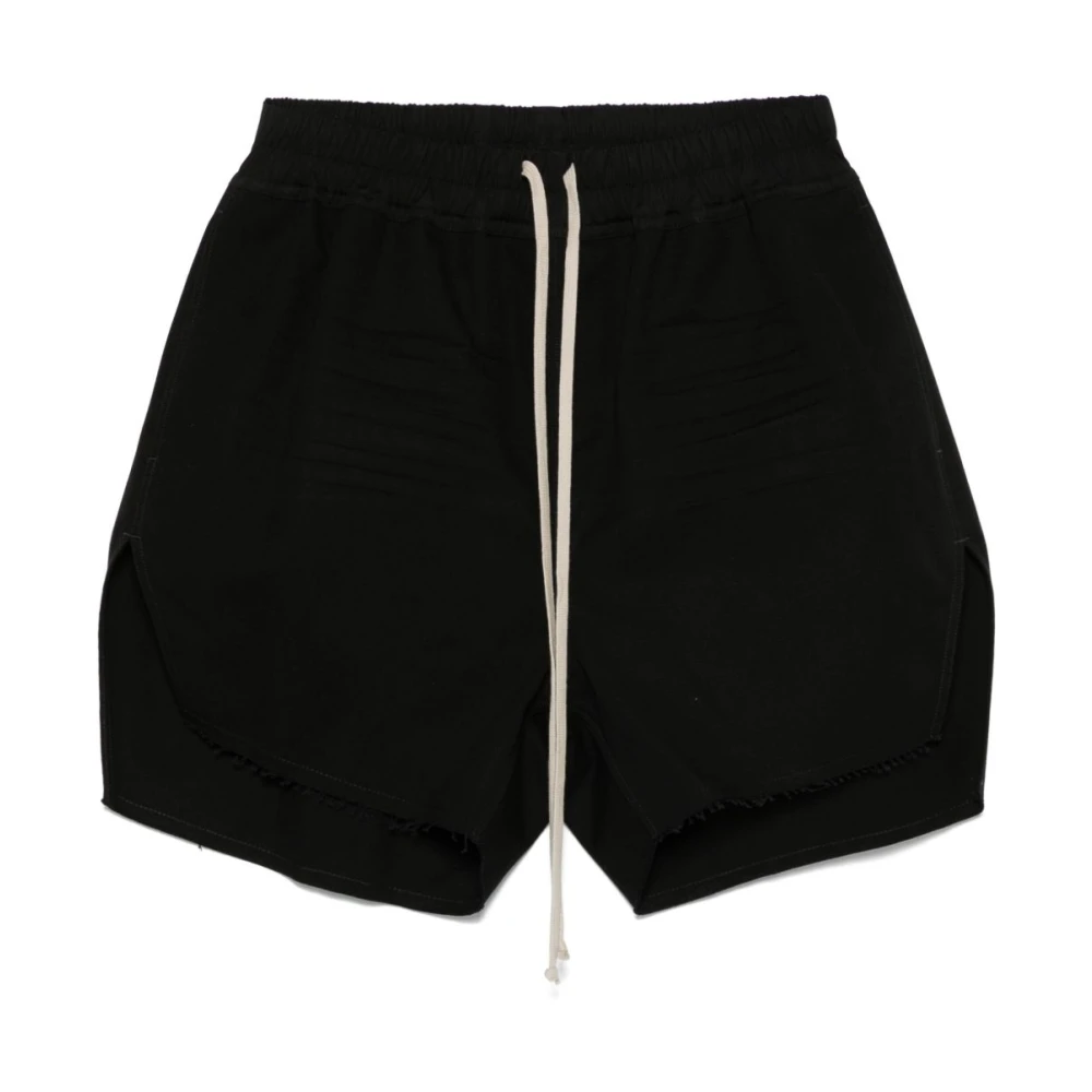 Rick Owens Zwarte Elastische Shorts met Trekkoord Taille Black Heren